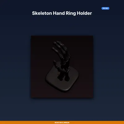 Giá đỡ nhẫn Bàn tay Xương (Skeleton Hand Ring Holder) - File STL in 3D