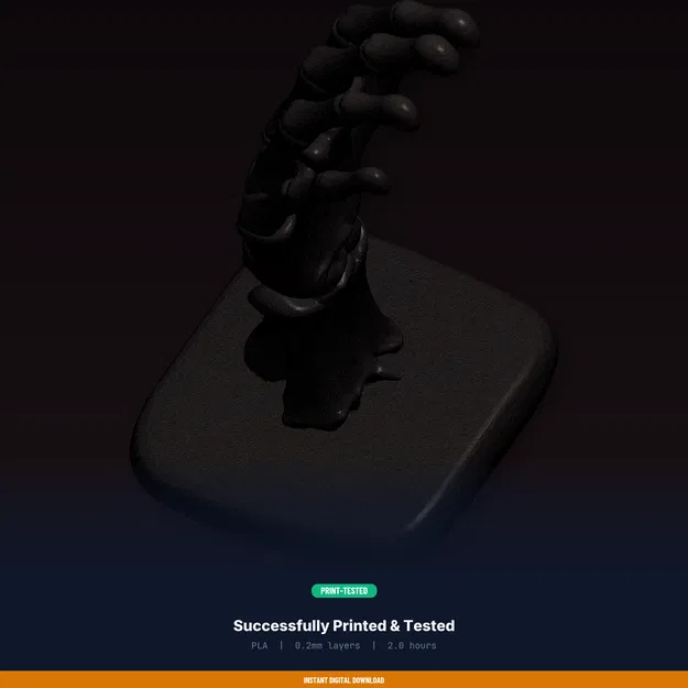 Giá đỡ nhẫn Bàn tay Xương (Skeleton Hand Ring Holder) - File STL in 3D - Image 8