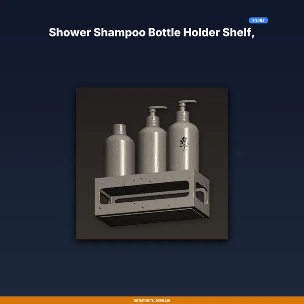 Kệ để chai dầu gội trong phòng tắm, gắn hút/keo – file STL in 3D - Image 1
