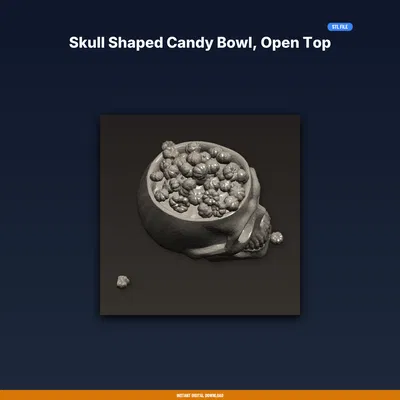 Tô Kẹo Hình Đầu Lâu Mở Nắp – Halloween Candy Dish (File STL 3D)