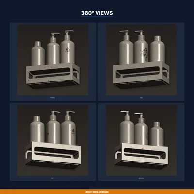 Kệ để chai dầu gội trong phòng tắm, gắn hút/keo – file STL in 3D