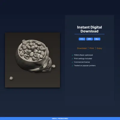 Tô Kẹo Hình Đầu Lâu Mở Nắp – Halloween Candy Dish (File STL 3D)