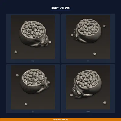 Tô Kẹo Hình Đầu Lâu Mở Nắp – Halloween Candy Dish (File STL 3D)