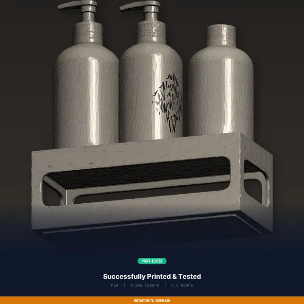 Kệ để chai dầu gội trong phòng tắm, gắn hút/keo – file STL in 3D - Image 8