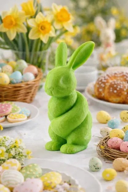 Tượng Thỏ Xoắn Hiện Đại – Decor Thỏ Tối Giản - Image 2