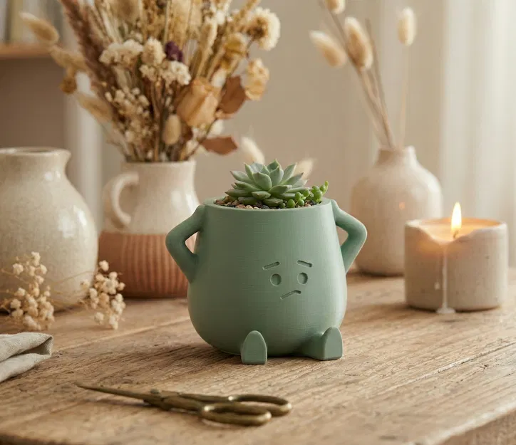 Chậu Cây “Pouty” Mặt Cau Có – Decor Bàn Làm Việc Dễ Thương - Image 4