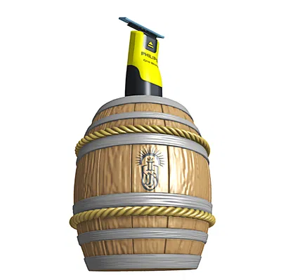 Thùng gỗ cũ kiểu rèn (Forged old wooden barrel)