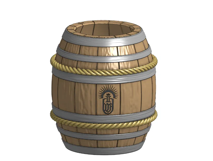 Thùng gỗ cũ kiểu rèn (Forged old wooden barrel) - Image 8