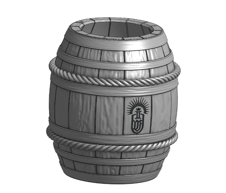 Thùng gỗ cũ kiểu rèn (Forged old wooden barrel) - Image 12