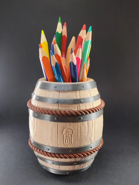 Hộp bút hình thùng gỗ 3D - Đẹp độc lạ, trang trí bàn làm việc - Image 1