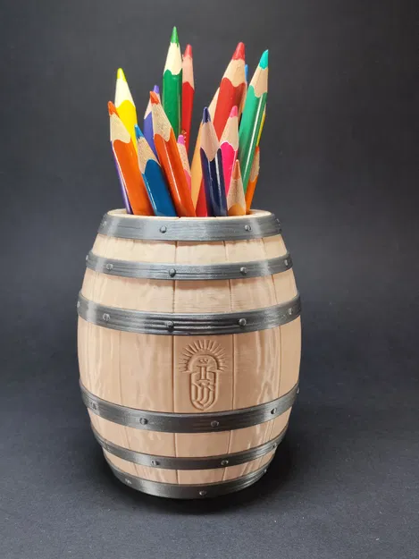 Hộp bút hình thùng gỗ 3D - Đẹp độc lạ, trang trí bàn làm việc - Image 2