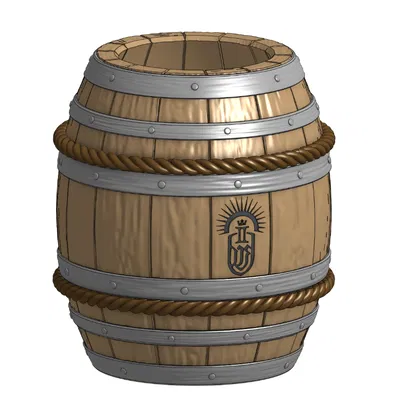 Hộp bút hình thùng gỗ 3D - Đẹp độc lạ, trang trí bàn làm việc