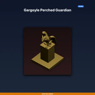 Gargoyle Perched Guardian - File STL In 3D