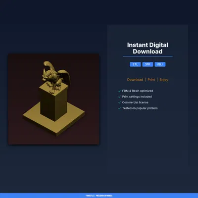 Gargoyle Perched Guardian - File STL In 3D