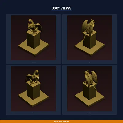 Gargoyle Perched Guardian - File STL In 3D