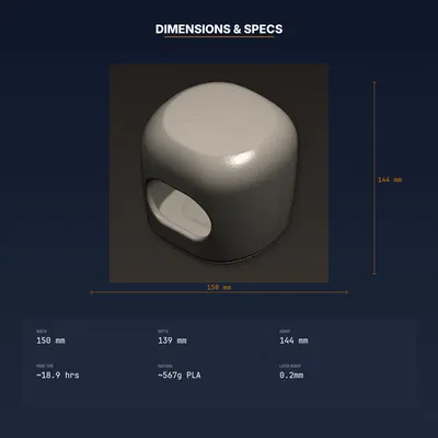 Ống Lăn Bóc Tỏi (Tube Roller) – Thiết Kế Thay Thế Silicone – STL In 3D