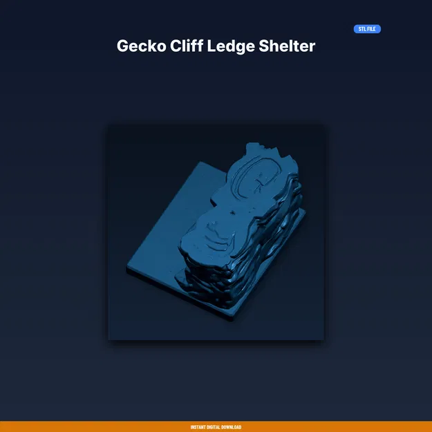 Gecko Cliff Ledge Shelter - File STL 3D in được - Image 1