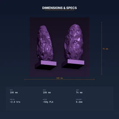 Cặp đèn chặn sách Geode Split Rock – File STL 3D in được