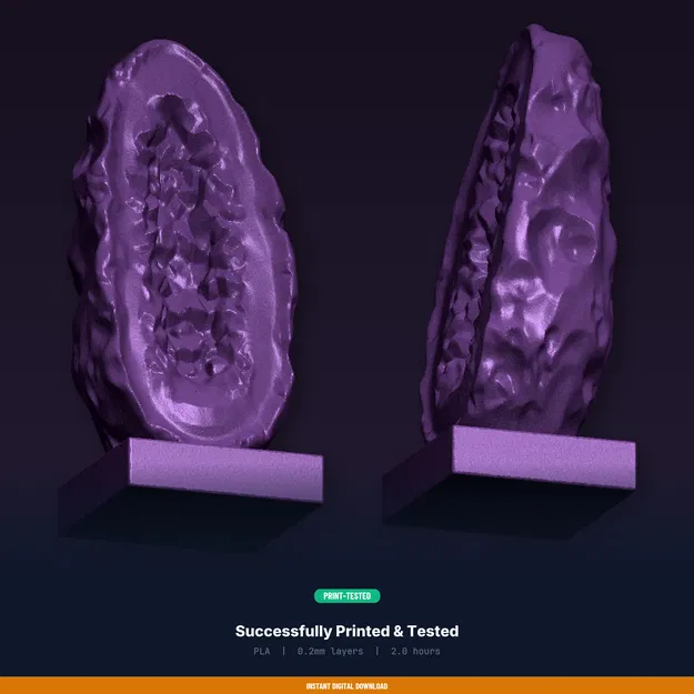 Cặp đèn chặn sách Geode Split Rock – File STL 3D in được - Image 8