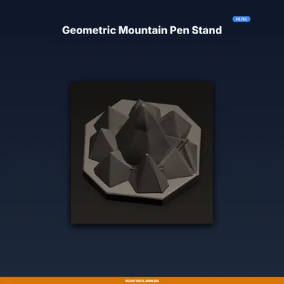 Kệ cắm bút Núi Hình Học (Geometric Mountain) - File STL in 3D