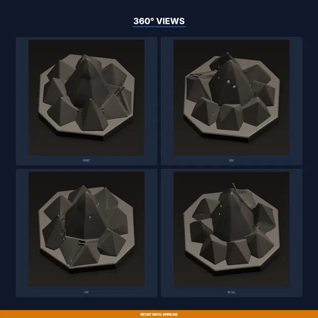 Kệ cắm bút Núi Hình Học (Geometric Mountain) - File STL in 3D - Image 3