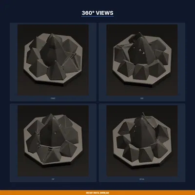 Kệ cắm bút Núi Hình Học (Geometric Mountain) - File STL in 3D