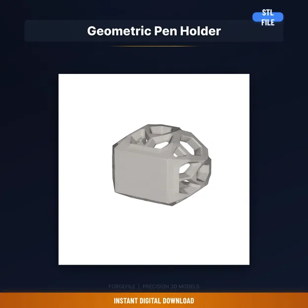 Ống Cắm Bút Lục Giác Hoạ Tiết Honeycomb Hiện Đại – File STL In 3D - Image 1