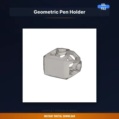 Ống Cắm Bút Lục Giác Hoạ Tiết Honeycomb Hiện Đại – File STL In 3D