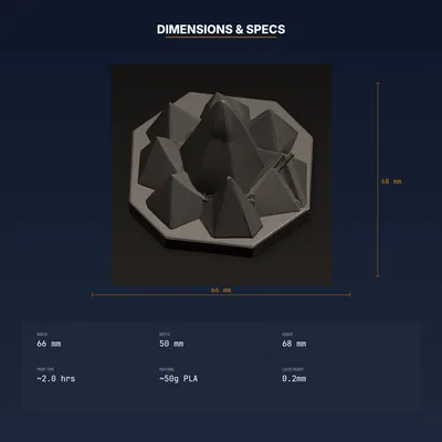 Kệ cắm bút Núi Hình Học (Geometric Mountain) - File STL in 3D