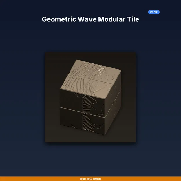 Gạch Module Sóng Hình Học (Geometric Wave Modular Tile) – File STL In 3D - Image 1