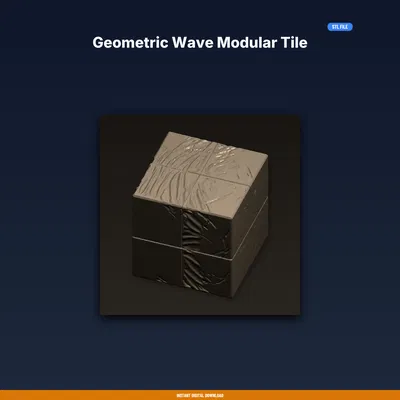 Gạch Module Sóng Hình Học (Geometric Wave Modular Tile) – File STL In 3D