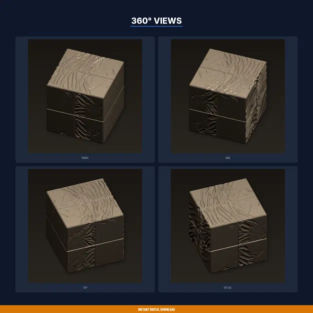 Gạch Module Sóng Hình Học (Geometric Wave Modular Tile) – File STL In 3D - Image 3