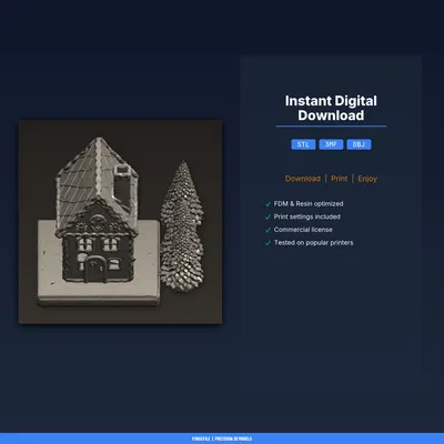 Nhà Bánh Gừng LED Tealight Holder chi tiết kem phủ Noel (STL in 3D)