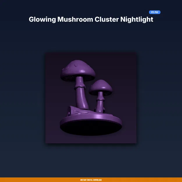 Đèn ngủ Cụm Nấm Phát Sáng – File STL 3D in được - Image 1
