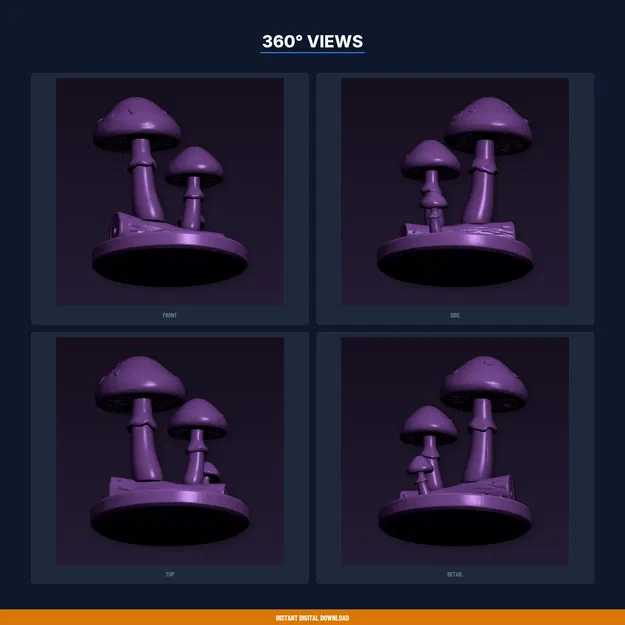 Đèn ngủ Cụm Nấm Phát Sáng – File STL 3D in được - Image 3