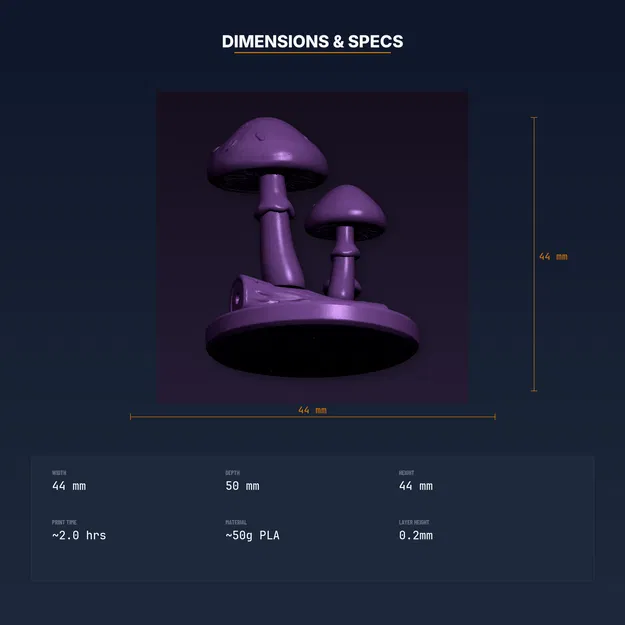 Đèn ngủ Cụm Nấm Phát Sáng – File STL 3D in được - Image 4