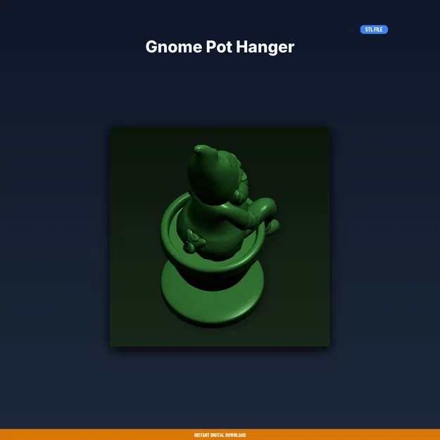 Gnome Pot Hanger - File STL in 3D - Image 1