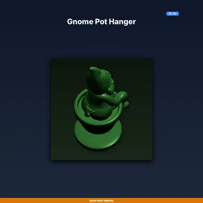 Gnome Pot Hanger - File STL in 3D