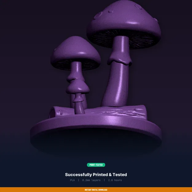 Đèn ngủ Cụm Nấm Phát Sáng – File STL 3D in được - Image 8