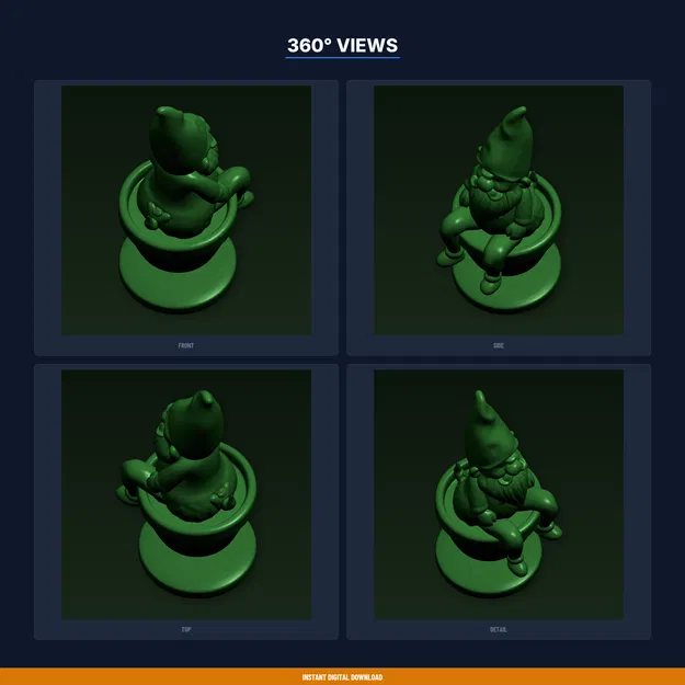 Gnome Pot Hanger - File STL in 3D - Image 3