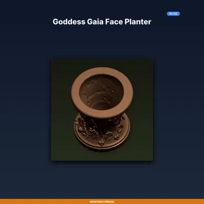 Chậu Mặt Nữ Thần Gaia (Goddess Gaia Face Planter) - File STL In 3D