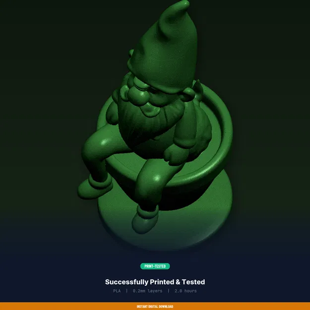 Gnome Pot Hanger - File STL in 3D - Image 8