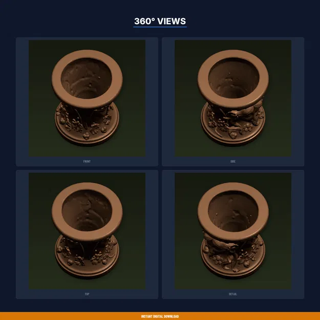 Chậu Mặt Nữ Thần Gaia (Goddess Gaia Face Planter) - File STL In 3D - Image 3