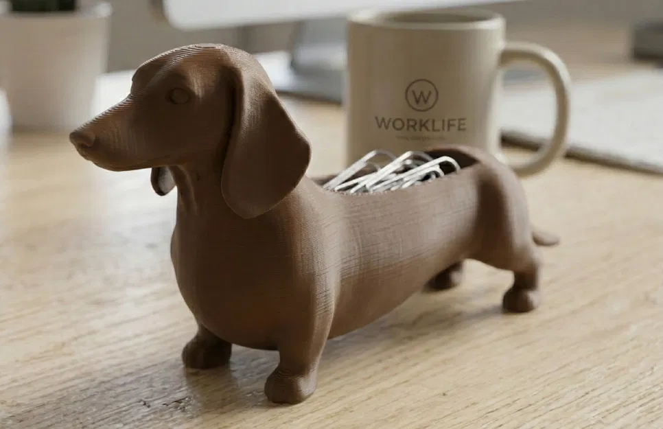 The Clip-a-Dox – Hộp đựng kẹp giấy hình chó Dachshund - Image 1