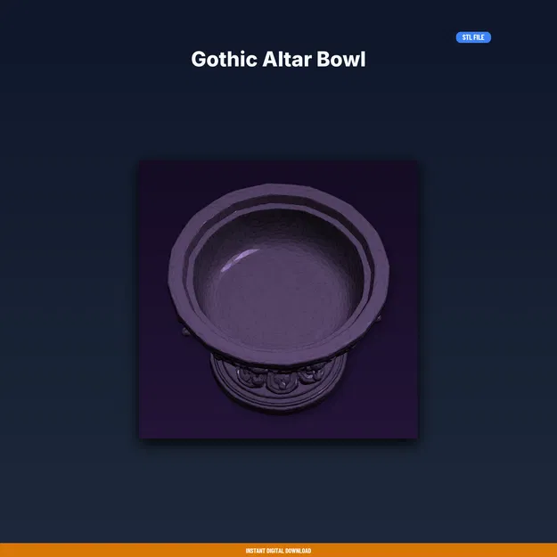 Gothic Altar Bowl - File STL 3D Có Thể In - Image 1