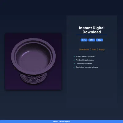 Gothic Altar Bowl - File STL 3D Có Thể In