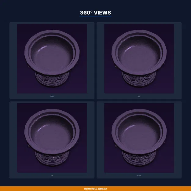 Gothic Altar Bowl - File STL 3D Có Thể In - Image 3