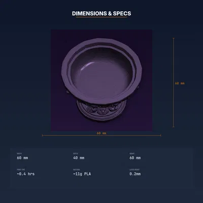 Gothic Altar Bowl - File STL 3D Có Thể In