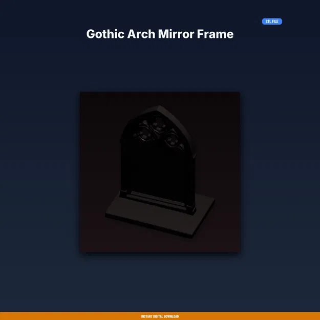 Khung Gương Vòm Gothic - File STL In 3D - Image 1