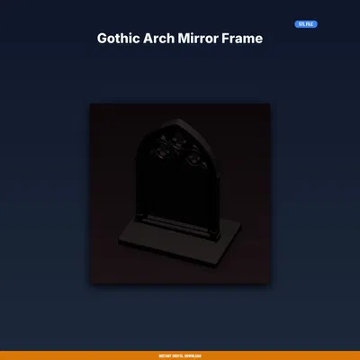 Khung Gương Vòm Gothic - File STL In 3D